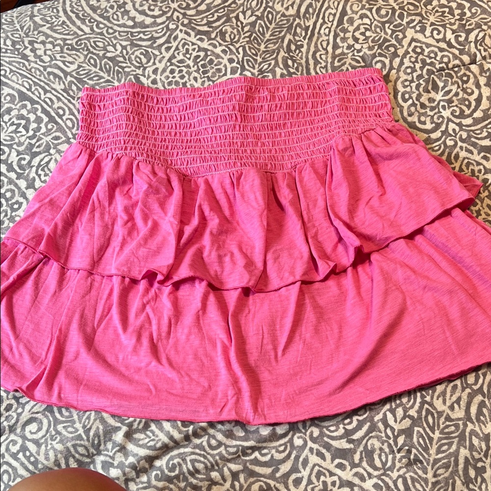 Simply Southern Pink Tiered Mini Skirt